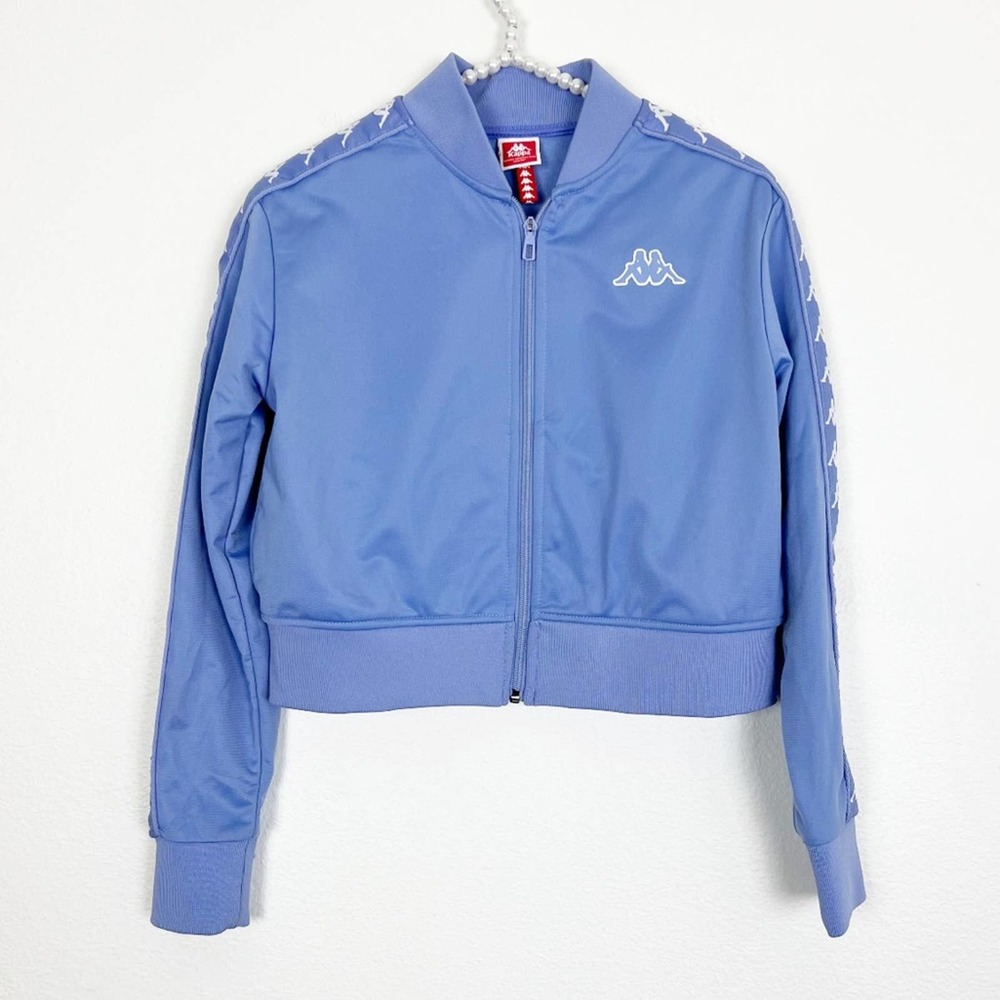 Kappa Cropped Zip Up Jacket Blue Size XS